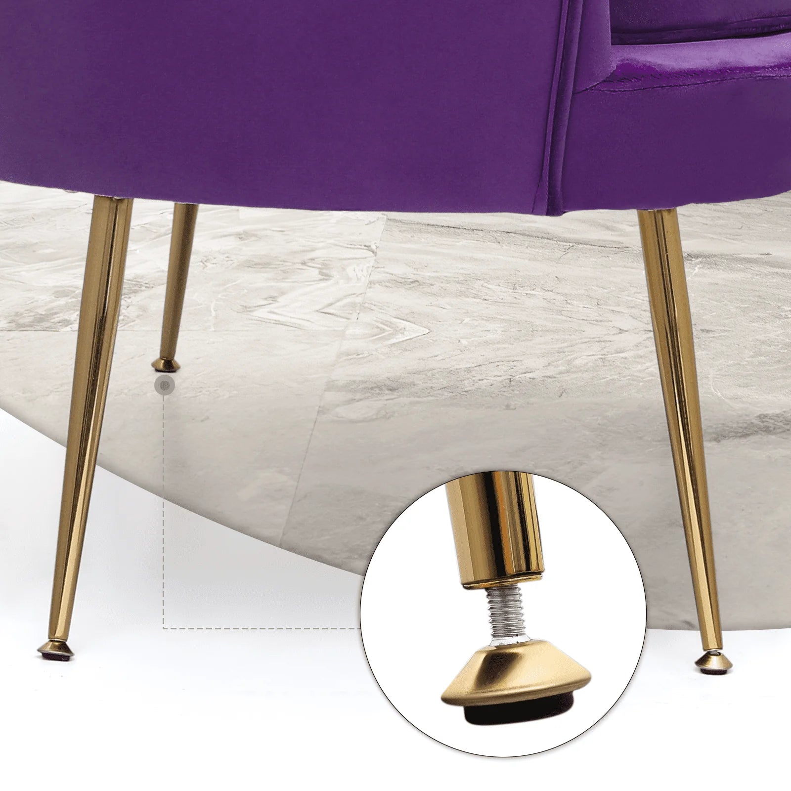 Monibloom Contemporary Velvet Loveseat Chair with Gold - Finished Metal Legs, 2 - Seater Sofa with Two Pillows for Living Room, Bedroom, Home Office, Purple