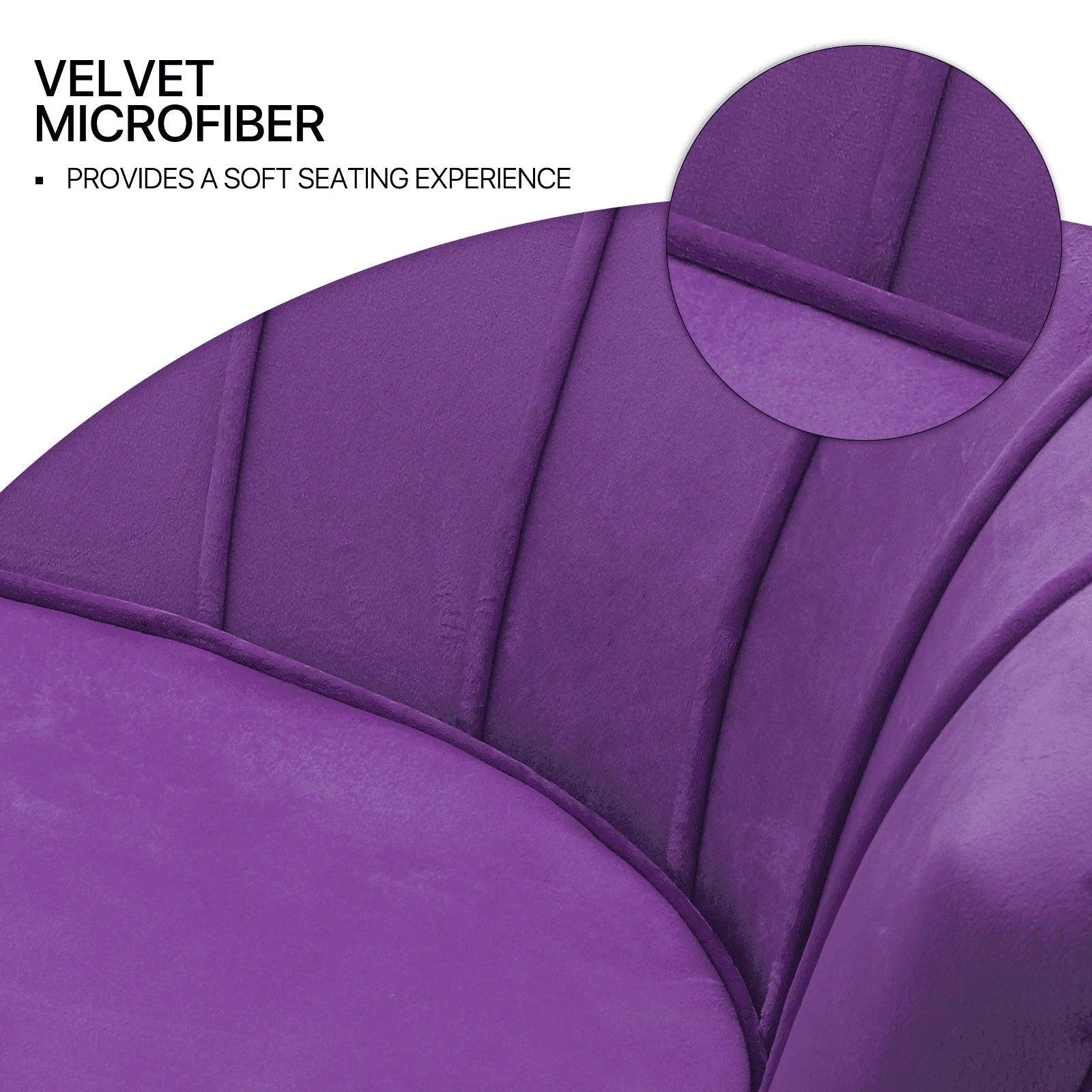 Monibloom Contemporary Velvet Loveseat Chair with Gold - Finished Metal Legs, 2 - Seater Sofa with Two Pillows for Living Room, Bedroom, Home Office, Purple