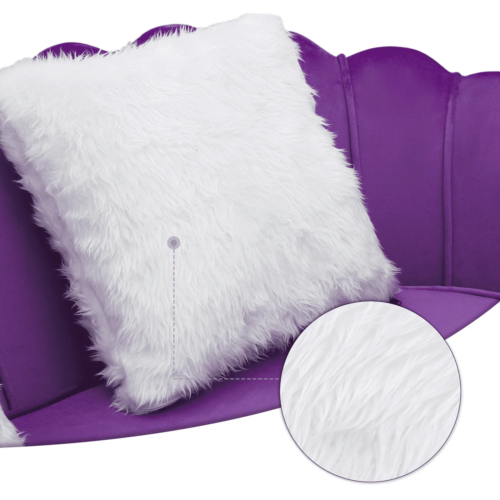 Monibloom Contemporary Velvet Loveseat Chair with Gold - Finished Metal Legs, 2 - Seater Sofa with Two Pillows for Living Room, Bedroom, Home Office, Purple