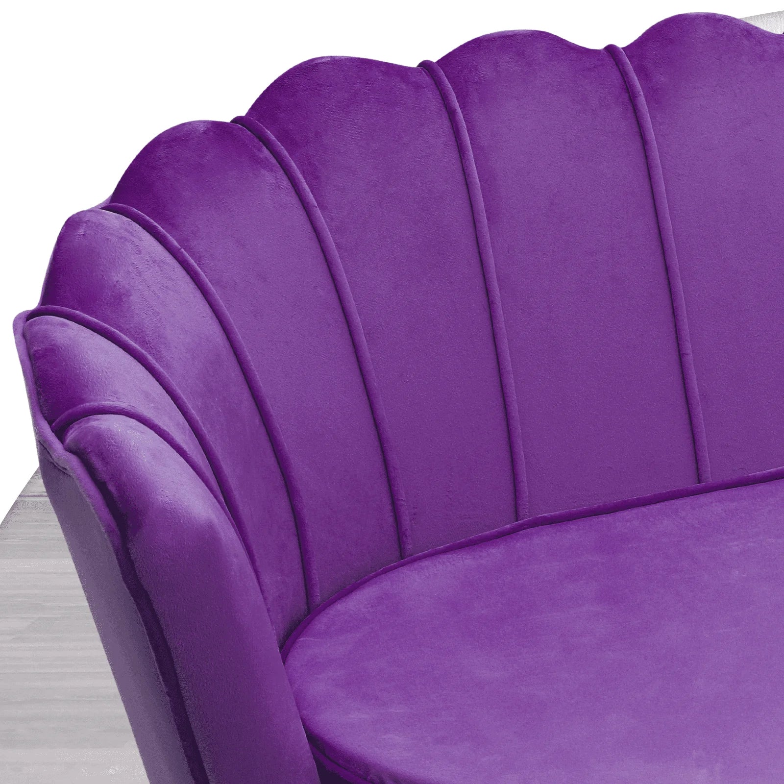 Monibloom Contemporary Velvet Loveseat Chair with Gold - Finished Metal Legs, 2 - Seater Sofa with Two Pillows for Living Room, Bedroom, Home Office, Purple