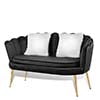 Monibloom Contemporary Velvet Loveseat Chair with Gold - Finished Metal Legs, 2 - Seater Sofa with Two Pillows for Living Room, Bedroom, Home Office, Purple
