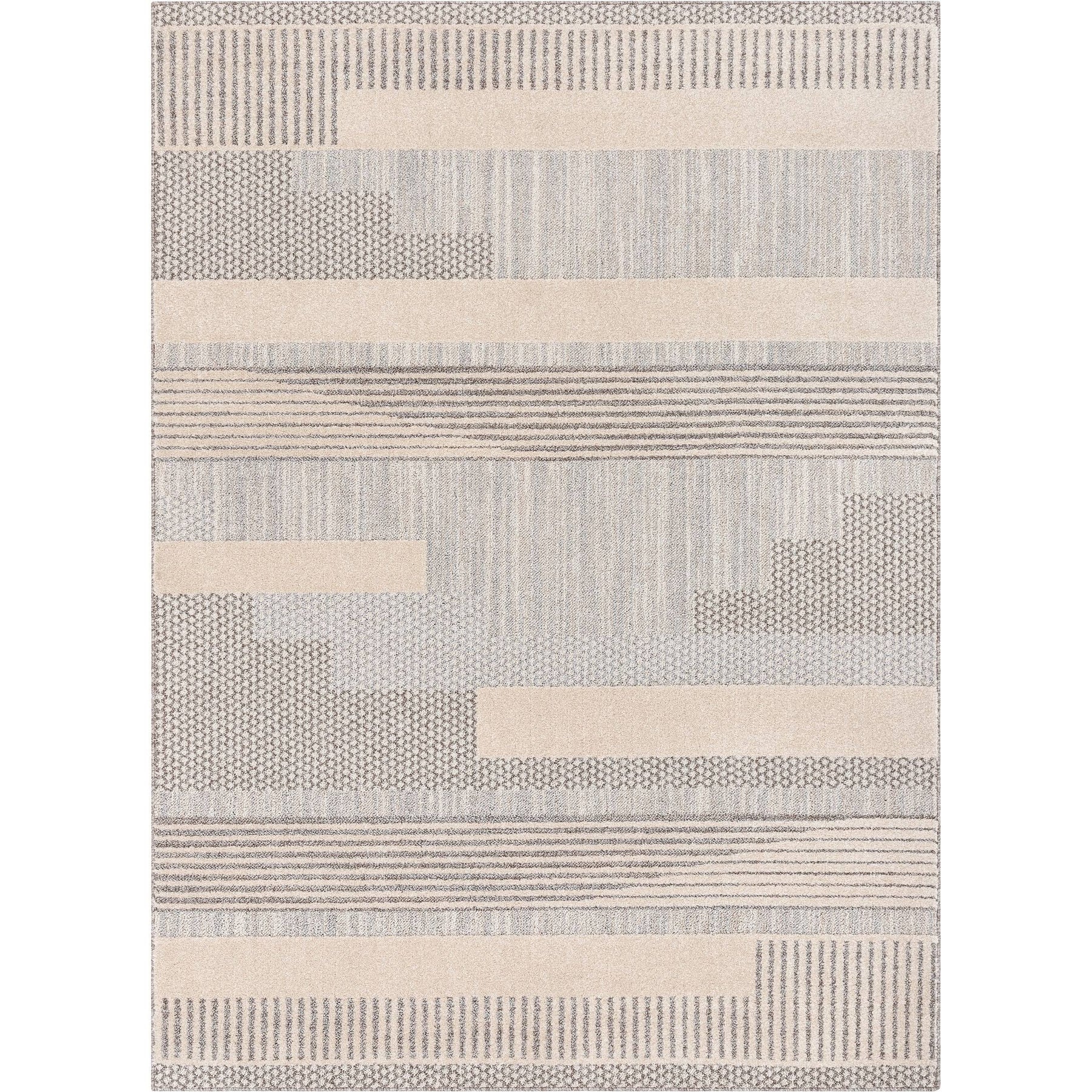 Well Woven Harlow Briar Contemporary Geometric Abstract Beige 5'3" x 7'3" Area Rug
